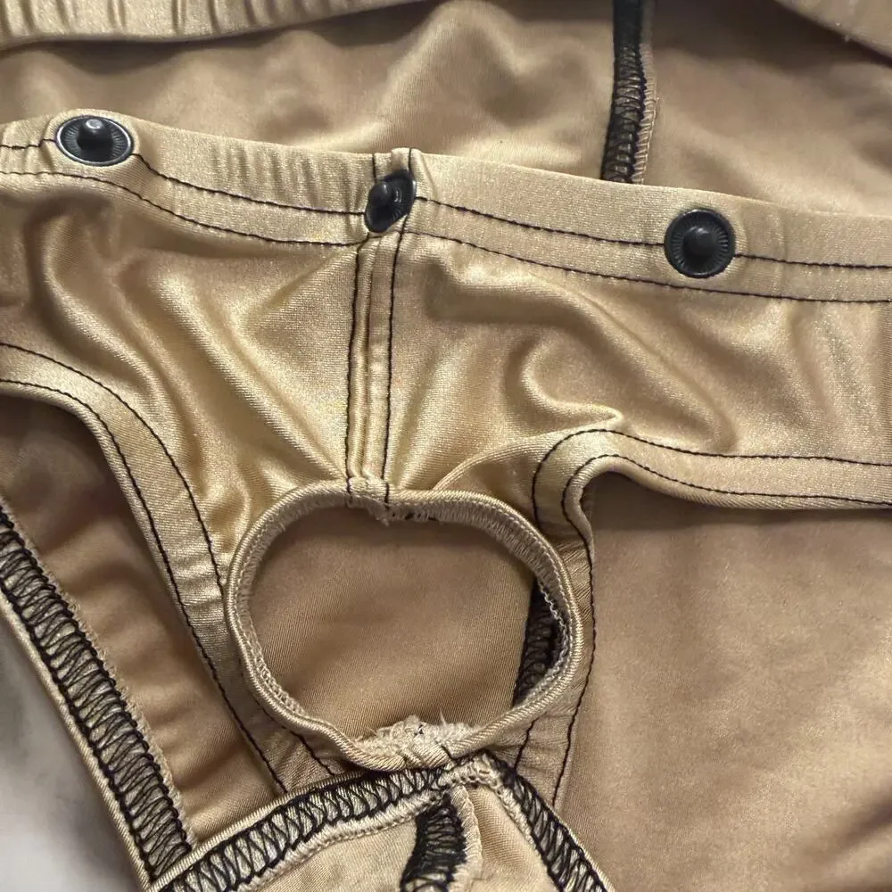 NEW N2N Bodywear Mens Titan Sport Swim Brief O-Ring Color Light Beige Size Large